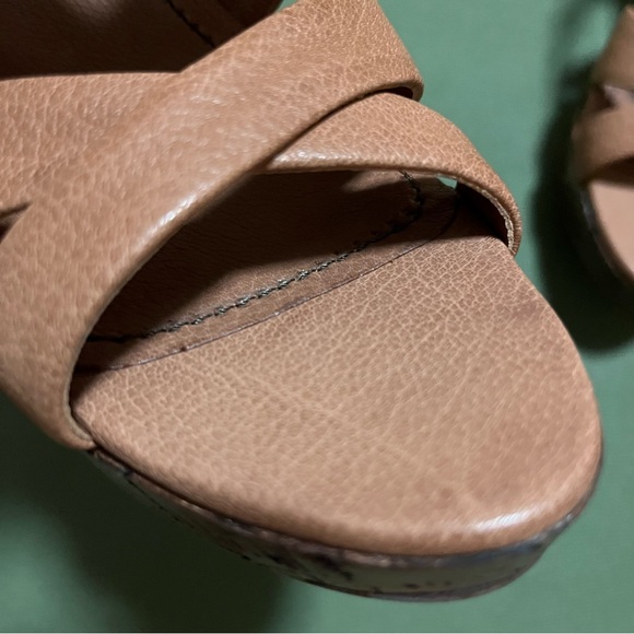 NWT Miu Miu Brown Sandals Leather Wedges Leather Heels 8.5 - Picture 13 of 15
